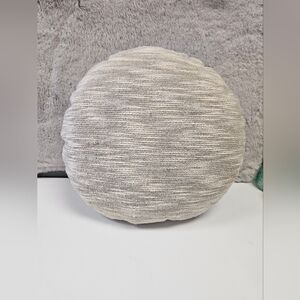 Woven Cotton Slub with Gold Lurex Round Throw Pillow